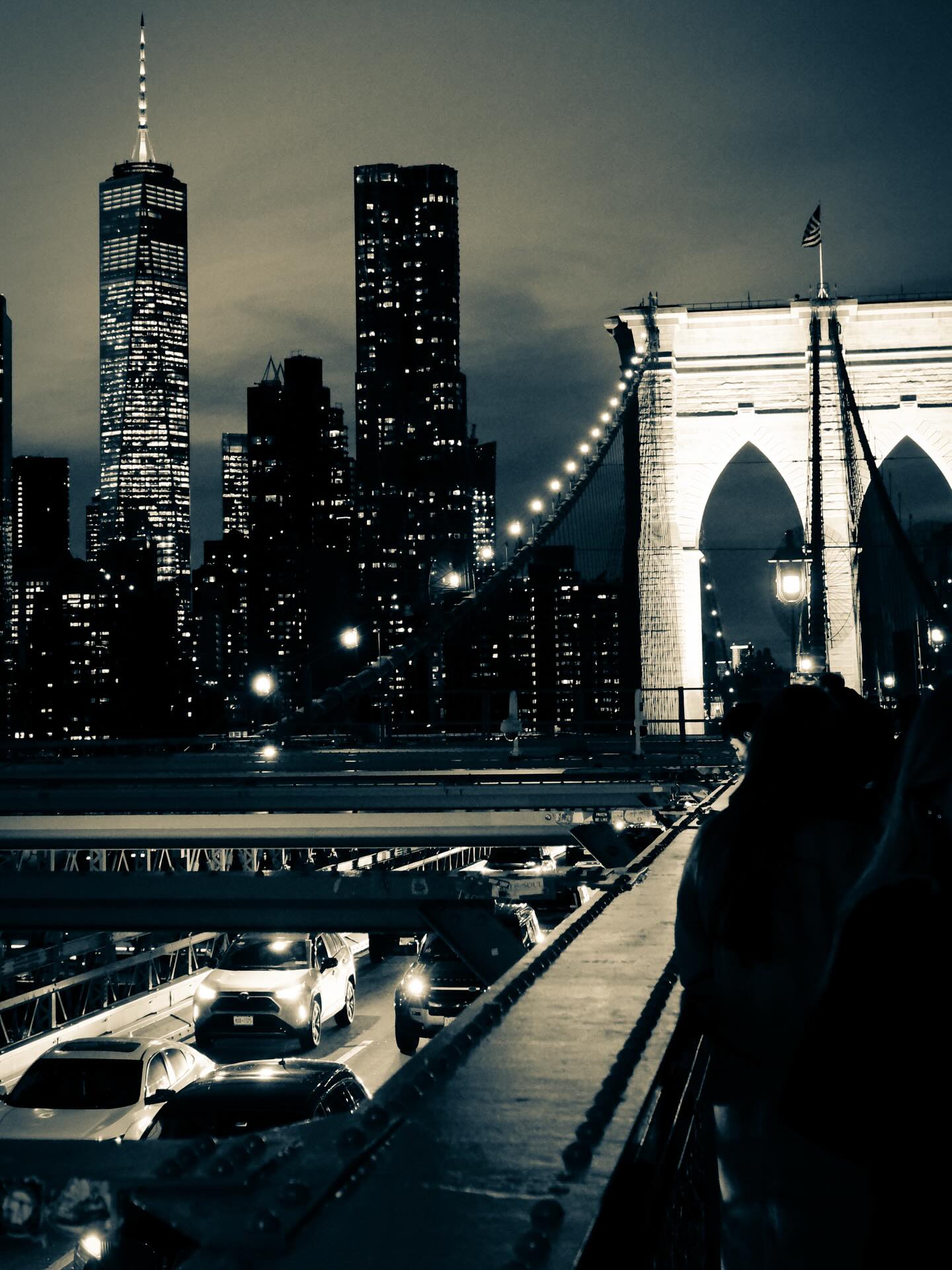 Brooklyn at Night, Mono — New York City