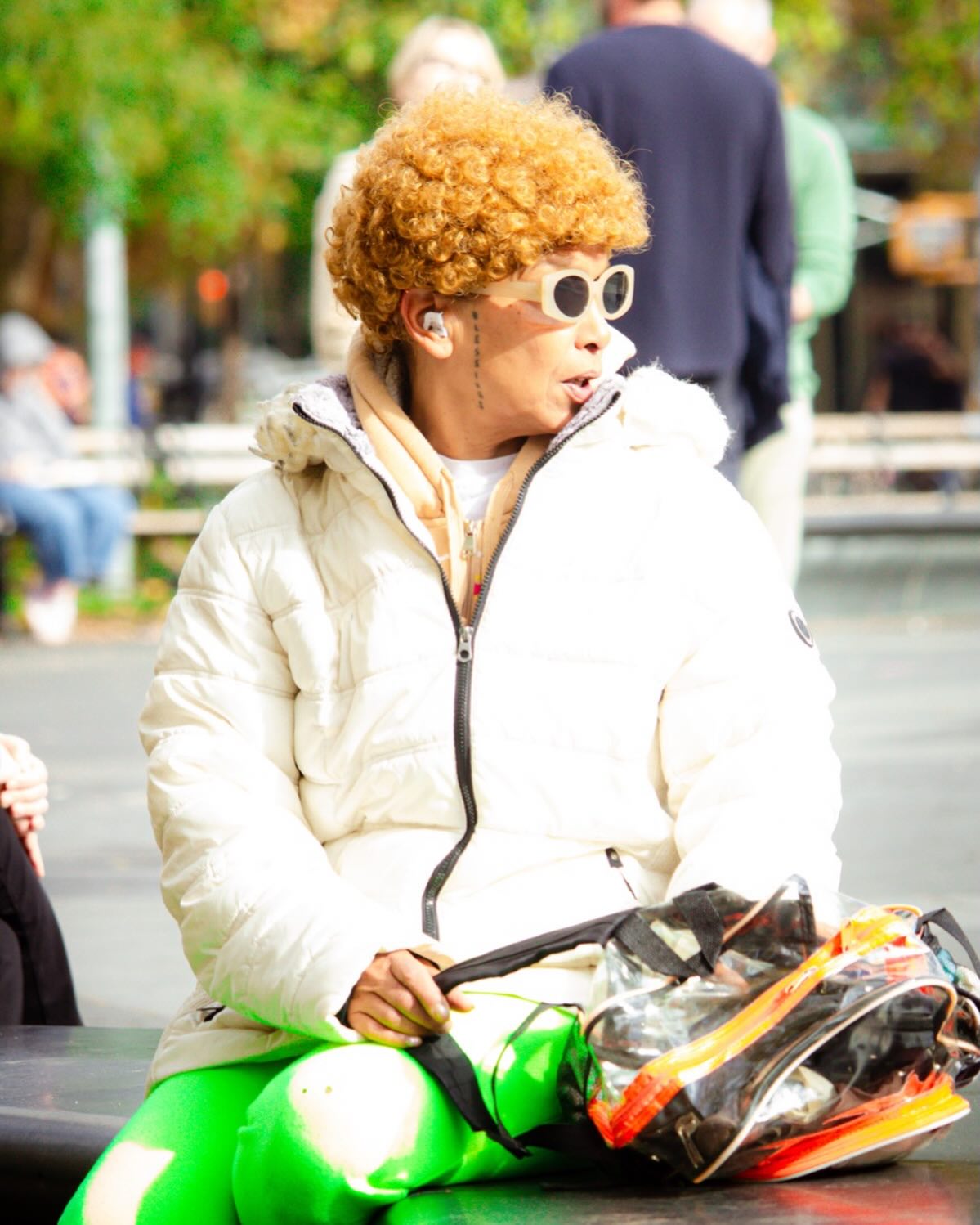Red Afro, White Puffer — New York City