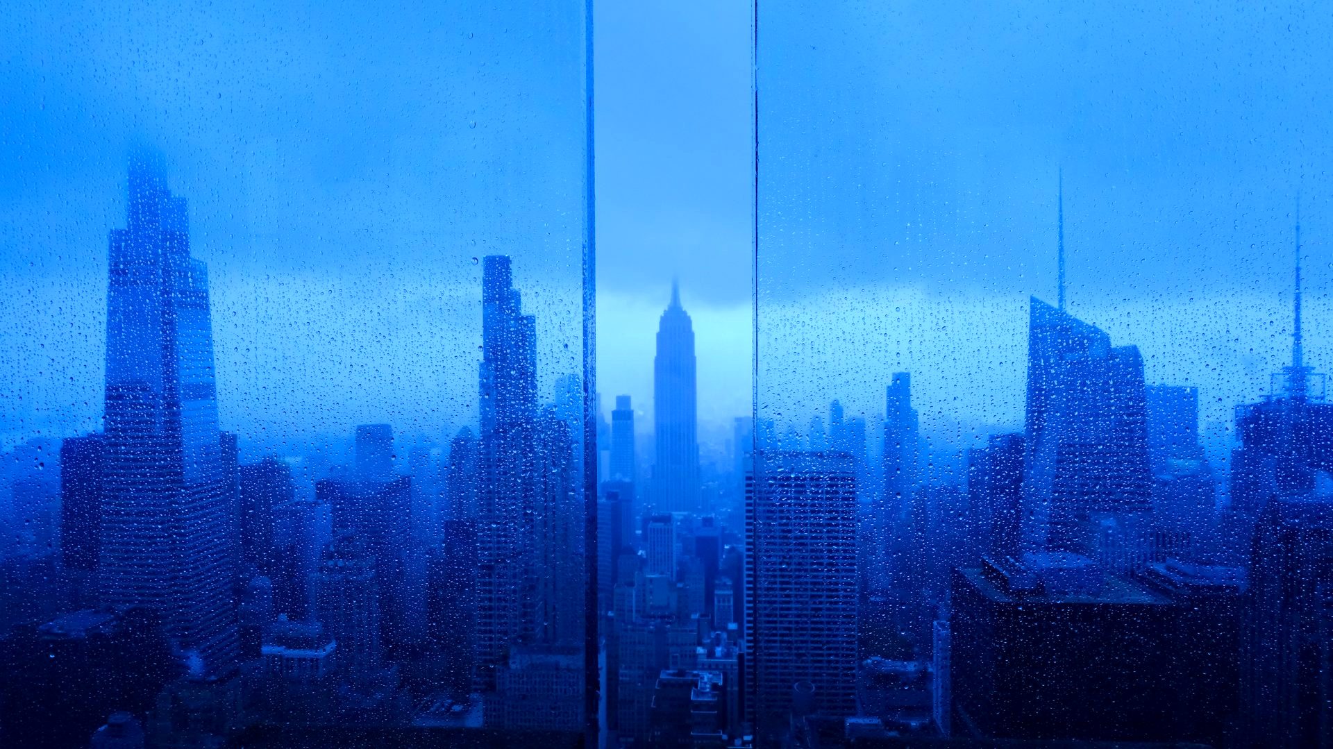 Midtown Through Blue Rain — New York City